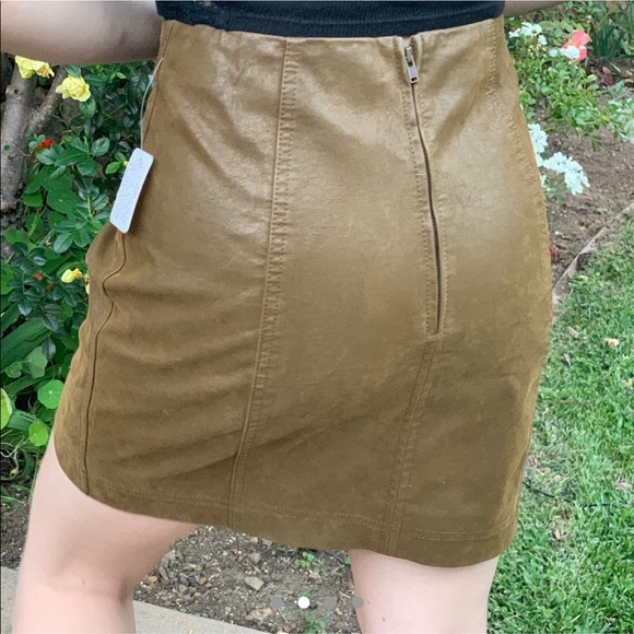 Modern Femme Tan Vegan Suede Mini Skirt - Picture 3 of 4